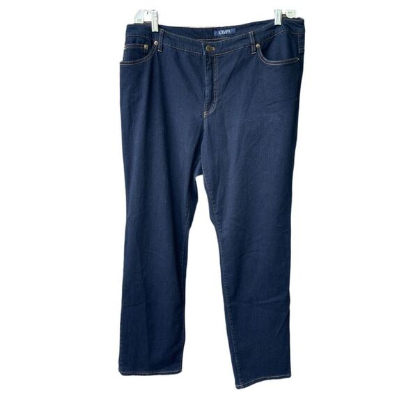 Chaps dark wash size 14 straight legs Daniella Curvy jeans - Picture 1 of 10